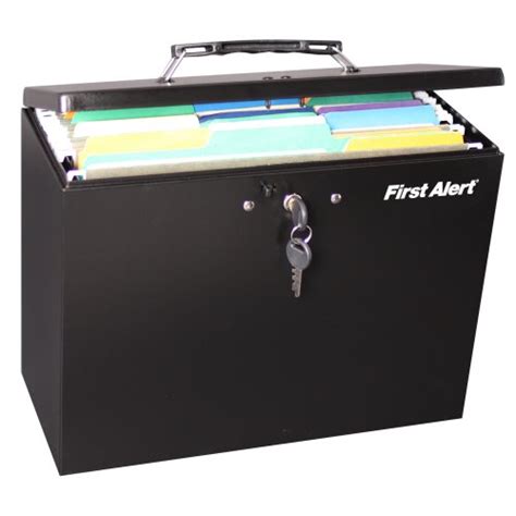 first alert 3050f steel hanging folder file box black|First Alert Steel Hanging File Folder Box Safe with .